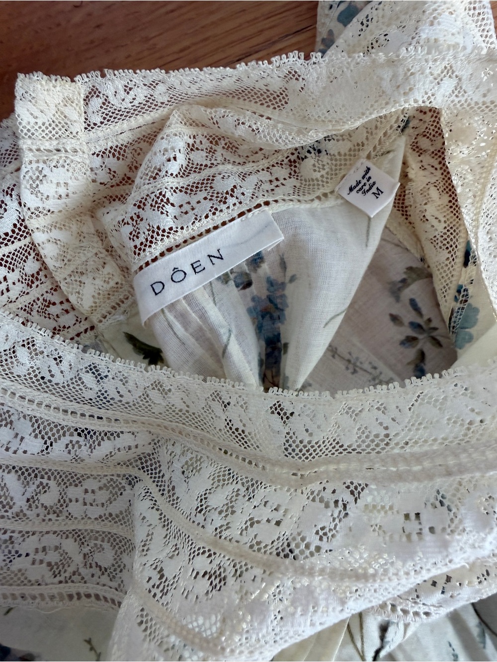 DÔEN Liliane Floral Lace Detail Organic Cotton Dress - Picture 2 of 2